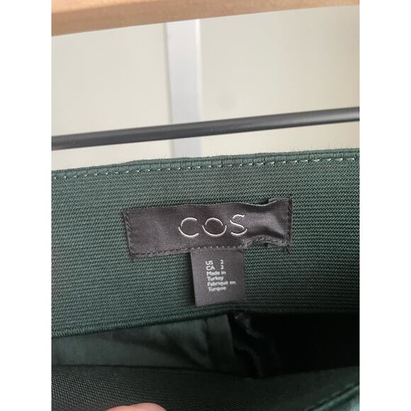⭐️ 3/$20 COS Stretch Twill Slim Trouser Pants Womens Size 2 Hunter Green - Picture 10 of 12